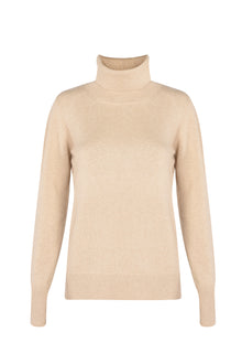  Merino-cashmere turtleneck beige