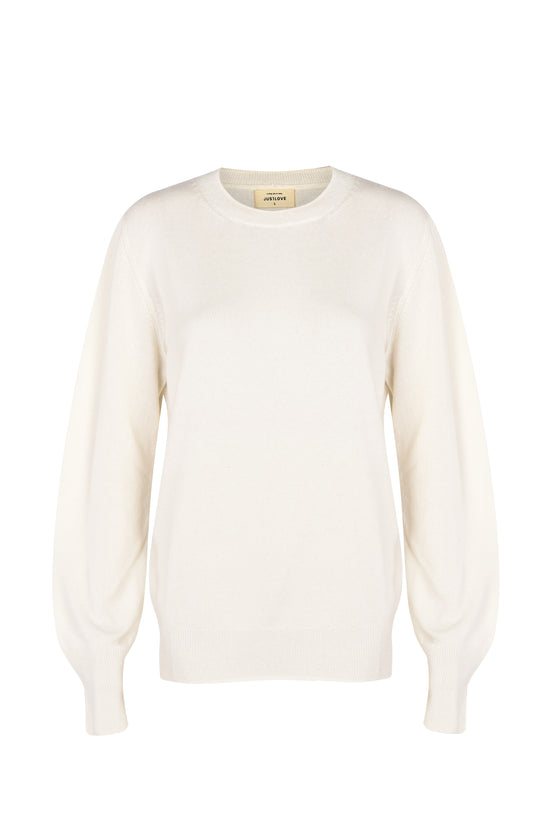 First Love - cashmere sweater with a round neck off-white