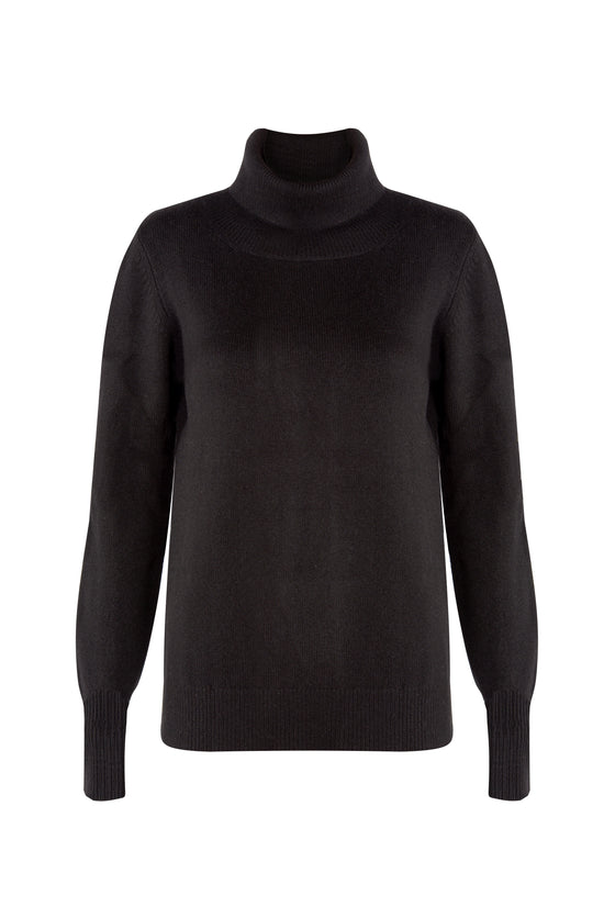 Merino/cashmere turtleneck black