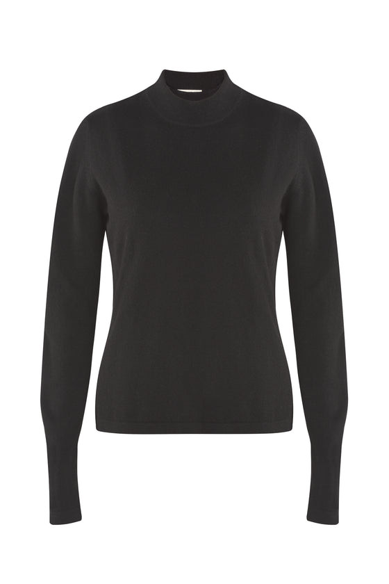 Merino/cashmere sweater with short sleeves SHORTY black