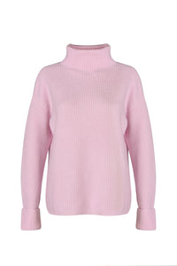 Kašmírový oversize rolák POWDER PINK