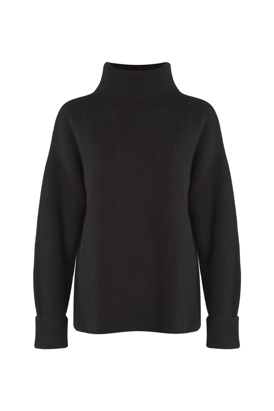 Cashmere oversize turtleneck black