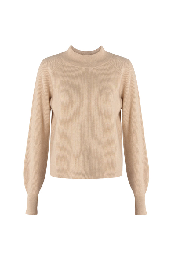 Cashmere sweater with balloon sleeves ORGANIC