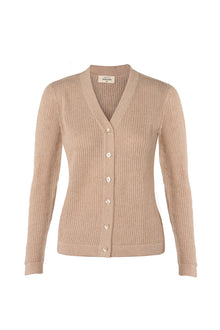  Kašmírový cardigan organic beige