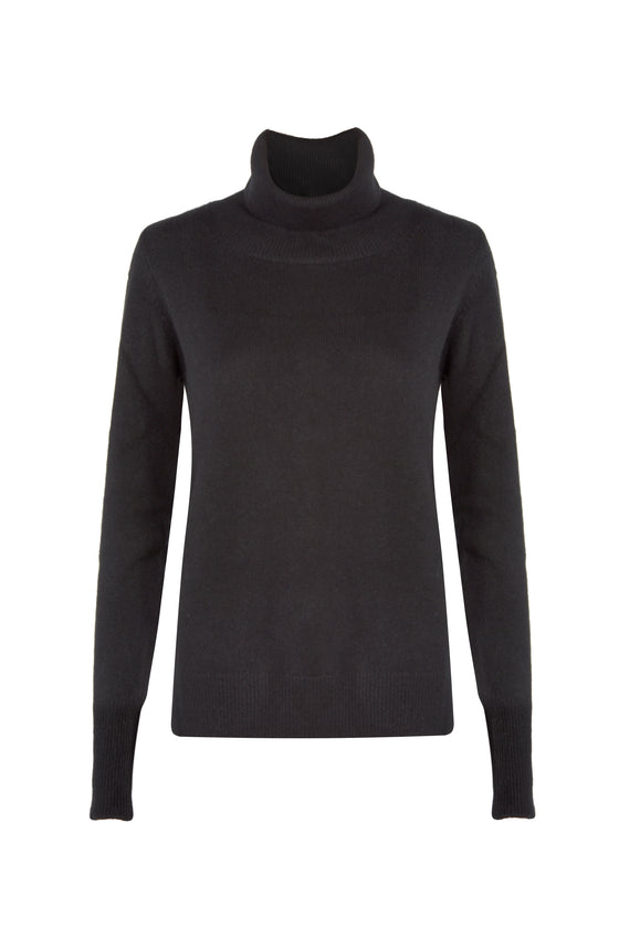 Black cashmere turtleneck