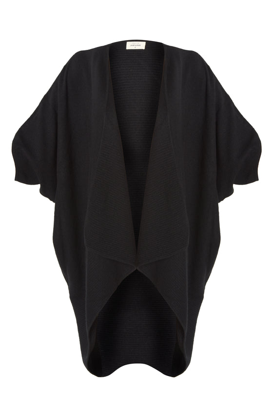 Cashmere poncho black