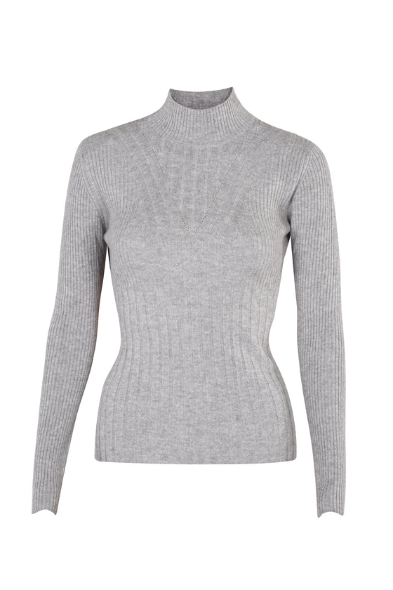 Cashmere turtleneck super light patterned gray