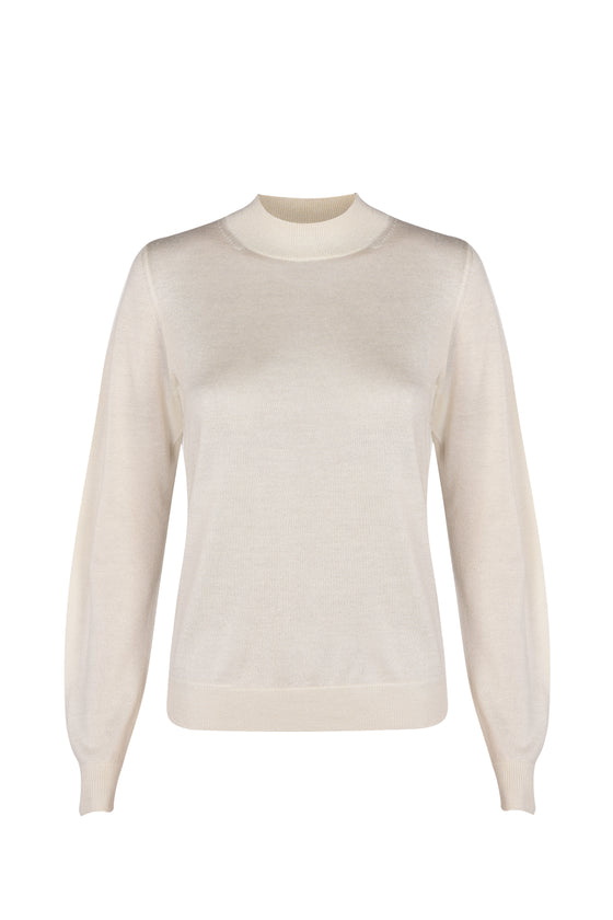 Cashmere/silk top SIMPLE offwhite