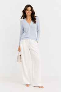 Kašmírový cardigan LIGHT light blue