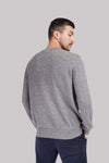 Men's cashmere sweater with a round neck, gray
