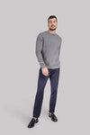 Men's cashmere sweater with a round neck, gray