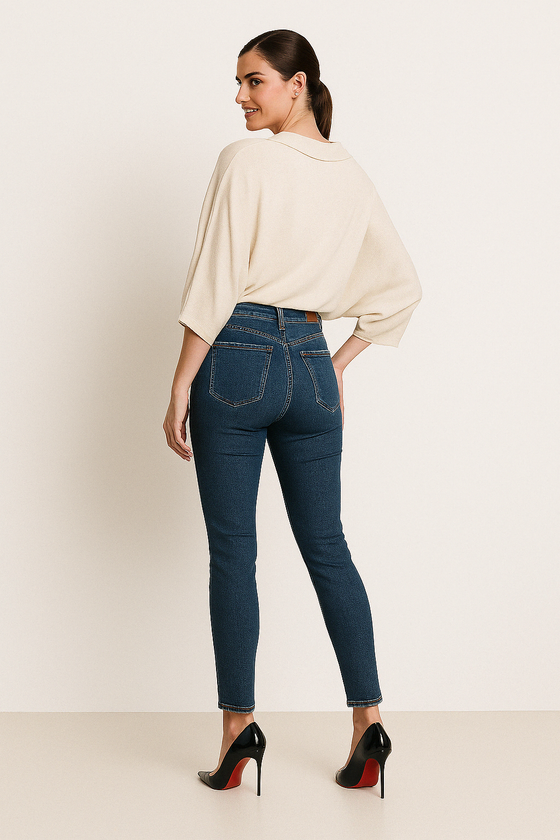 Hedvábno-merinový top ROW off-white