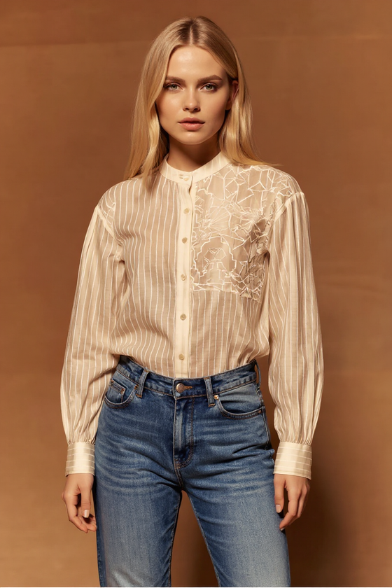 Hedvábno-bavlněná košile DOBUTSU