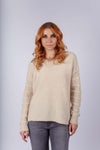 Merino/cashmere sweater with short sleeves SHORTY beige