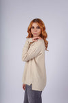 Merino/cashmere sweater with short sleeves SHORTY beige