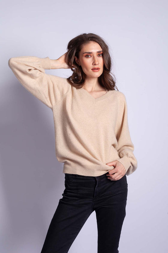 Cashmere summer top CELESTE beige