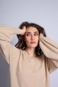 Kašmírový top CELESTE béžový