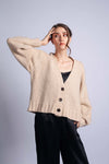 Cashmere cardigan SUPERSOFT organic beige