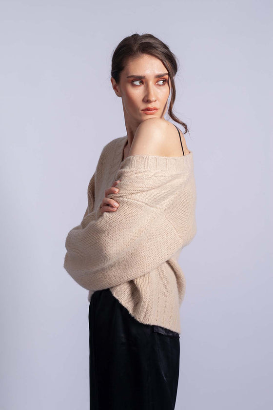 Cashmere cardigan SUPERSOFT organic beige