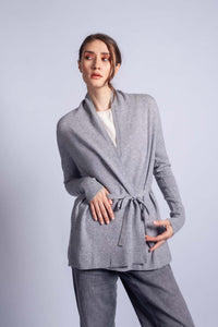 Kašmírový cardigan DIVINE šedý