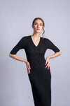 Spring dress made of merino wool and silk HEME black