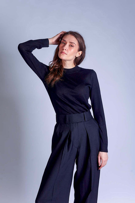 Cashmere/silk top SIMPLE Black