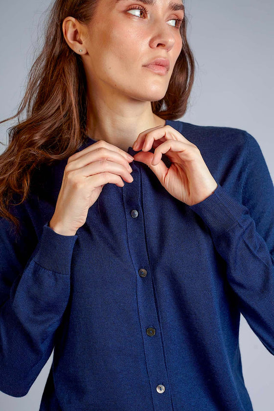 BUTTONS Blue Lagoon cashmere/silk Pleasure Cardigan