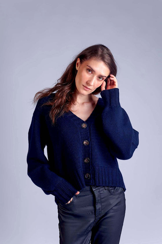 Cashmere cardigan SUPERSOFT navy RECYCLED