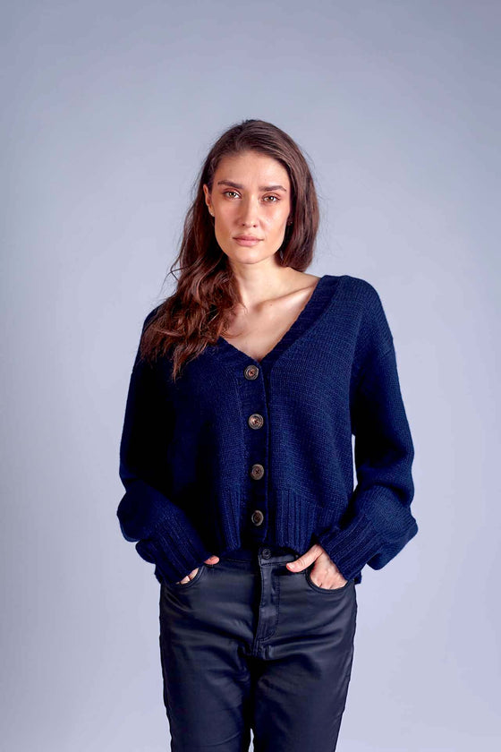 Kašmírový cardigan SUPERSOFT navy RECYCLED