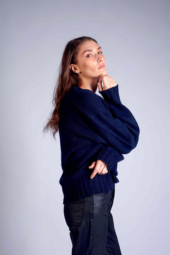 Kašmírový cardigan SUPERSOFT navy RECYCLED