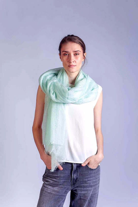 Sagarmatha ultralight baby cashmere scarf, beige