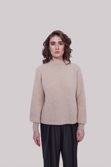  Cashmere sweater with balloon sleeves ORGANIC