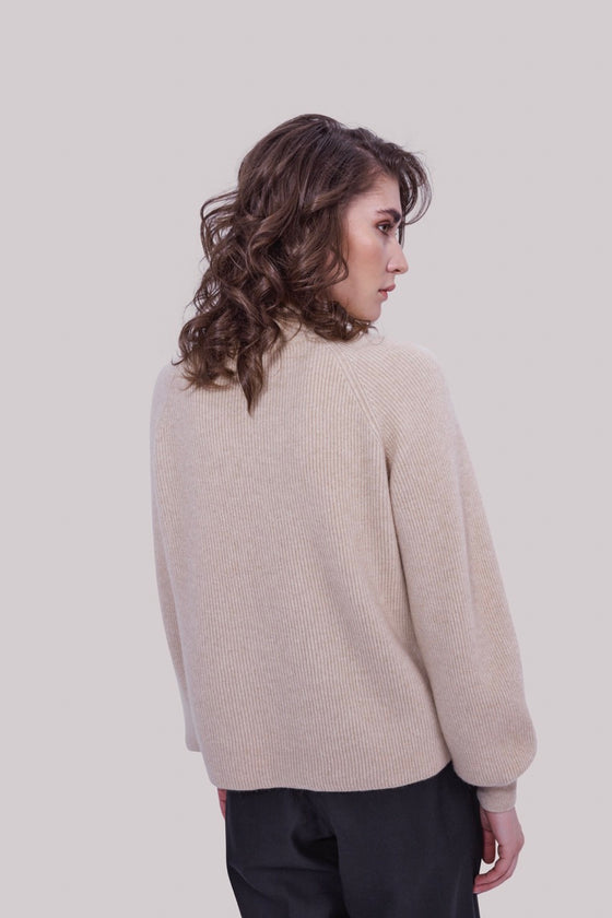 Cashmere sweater with balloon sleeves ORGANIC