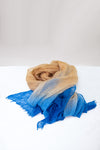 Ultralehká šála Sagarmatha z baby kašmíru béžovo-modrá
