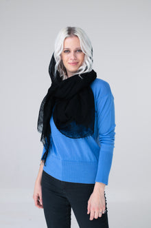  Sagarmatha ultralight baby cashmere scarf black