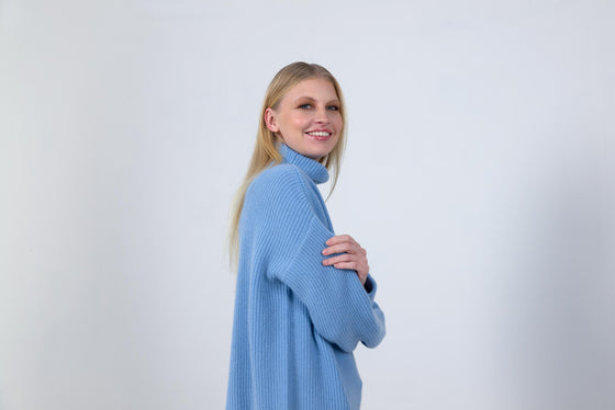 Cashmere oversize turtleneck ORGANIC beige