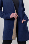 Cardigan ze 100% baby alpaky oboustranný PASO DOBLE BLUE