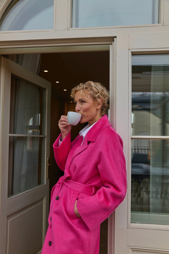 Kabát z baby alpaky a merino vlny SPLENDID pink