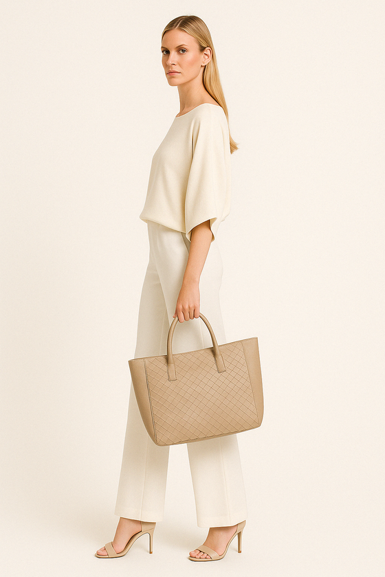 Hedvábno-merinový top ROW off-white