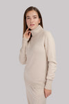 Merino-cashmere turtleneck beige