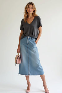 Merino-hedvábný top s krátkým rukávem SOFTY dark grey