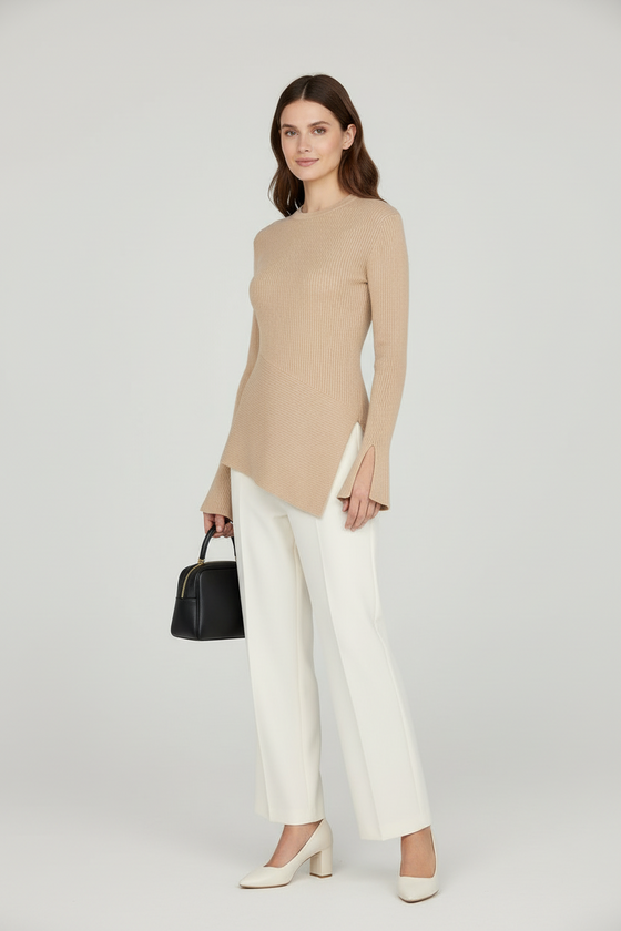 Asymetrický kašmírový top ORGANIC