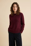First Love - kašmírový svetr s kulatým výstřihem bordeaux