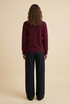 First Love - kašmírový svetr s kulatým výstřihem bordeaux