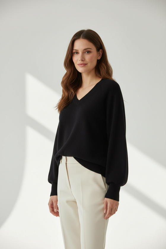 Kašmírový top CELESTE černý