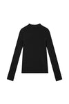 Merino-kašmírový top s dlouhým rukávem FLOWY černý