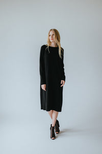 Kašmírové oversize šaty černé MINIMALISTA