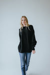 Oversize kašmírový svetr s kulatým výstřihem černý
