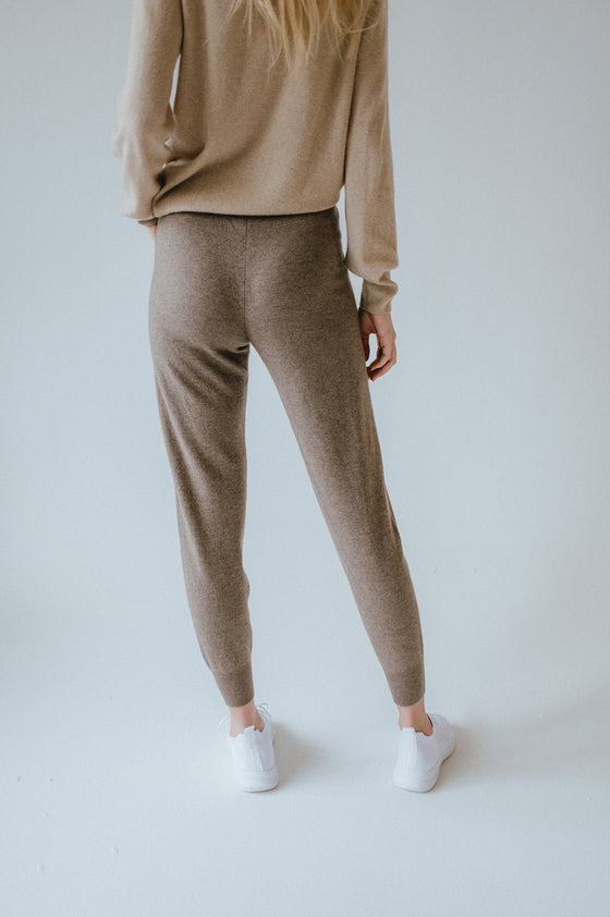 Cashmere sweatpants natural brown