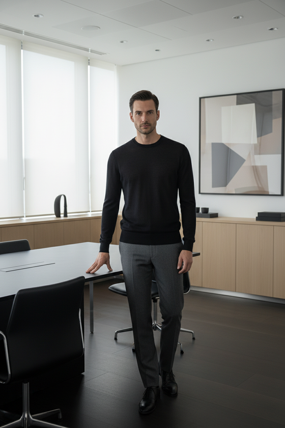 Pánský kašmírovo-hedvábný svetr FOUNDER